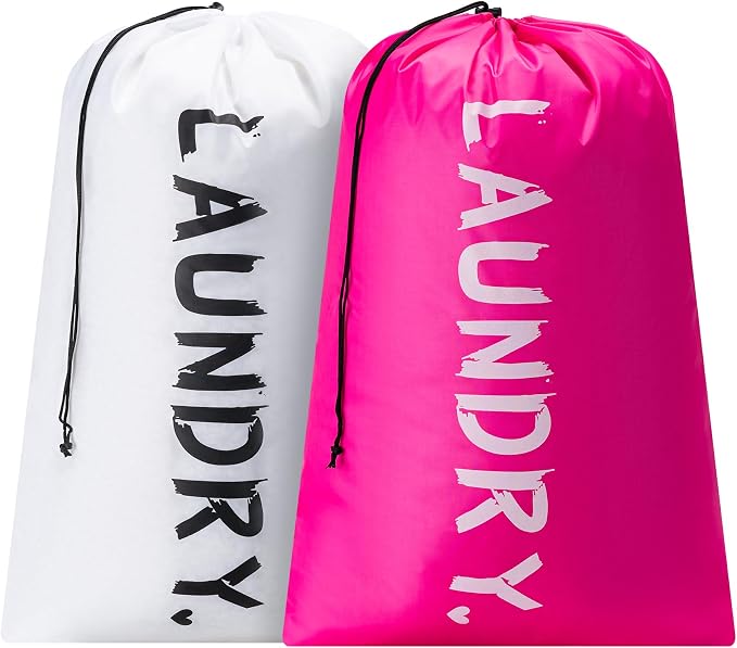 2 Pack XL Travel Laundry Bag, Machine Washable Dirty Clothes Organizer by Unknown