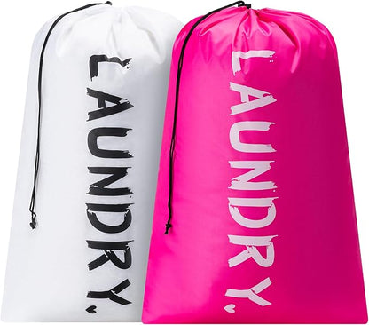 2 Pack XL Travel Laundry Bag, Machine Washable Dirty Clothes Organizer by Unknown