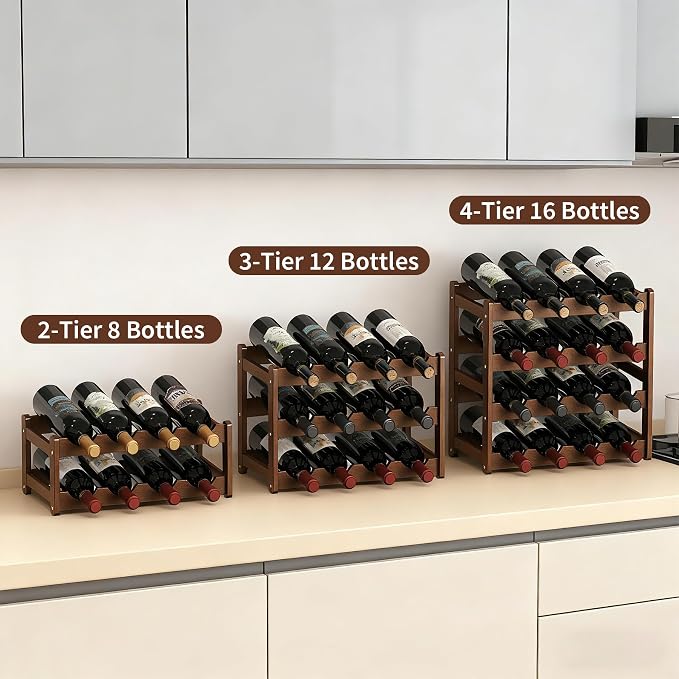 Wine Rack Bamboo Wine Racks Countertop, Sturdy Wine Rack - Image 8