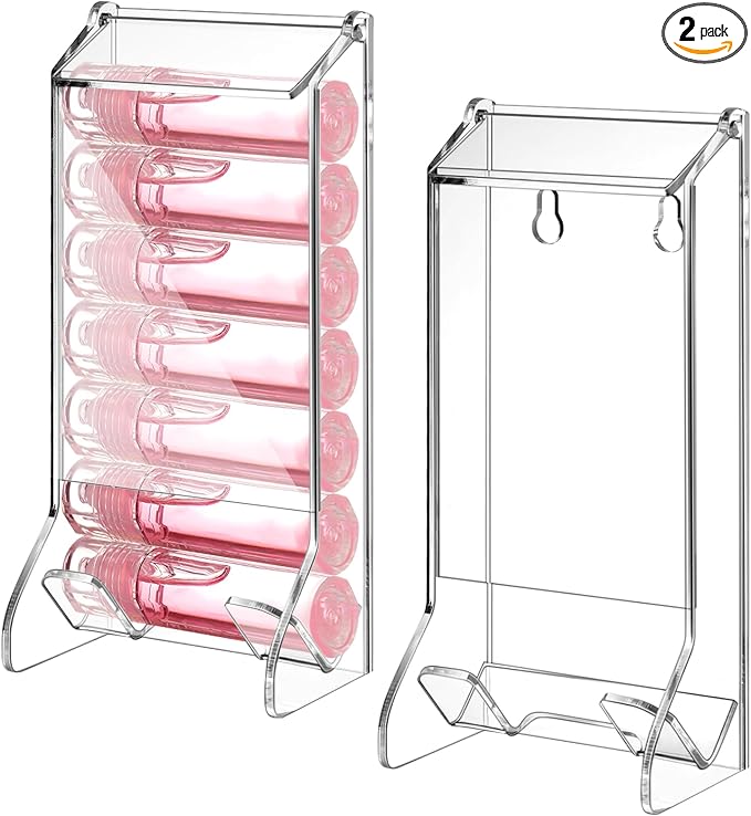 Weysat 2 Pcs Lip Balm Display Clear Acrylic Automatic Dispenser Lip Balm Holder by Weysat