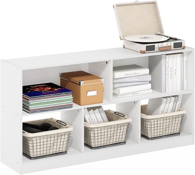 Furinno DALY Book Shelf, 5-Cube Bookshelf, Horizontal Cube Storage Organizer by Furinno-FitsYourSpaceFitsYourBudget