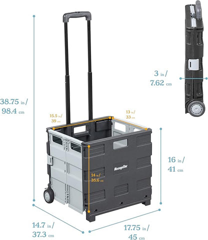 ECR4Kids Universal Collapsible Rolling Utility Storage Cart, Mobile Organizer - Image 2