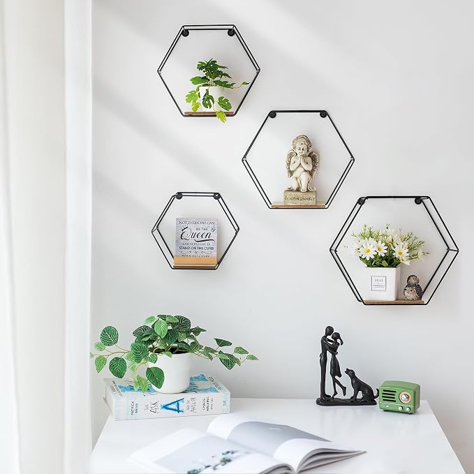 Hexagon Shelves Black for Wall - Image 4