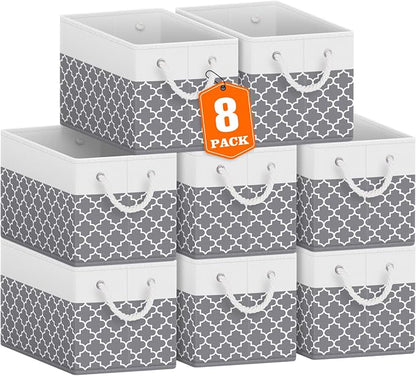 Storage Bins 8-Pack, Foldable Storage Baskets by Fabtotes