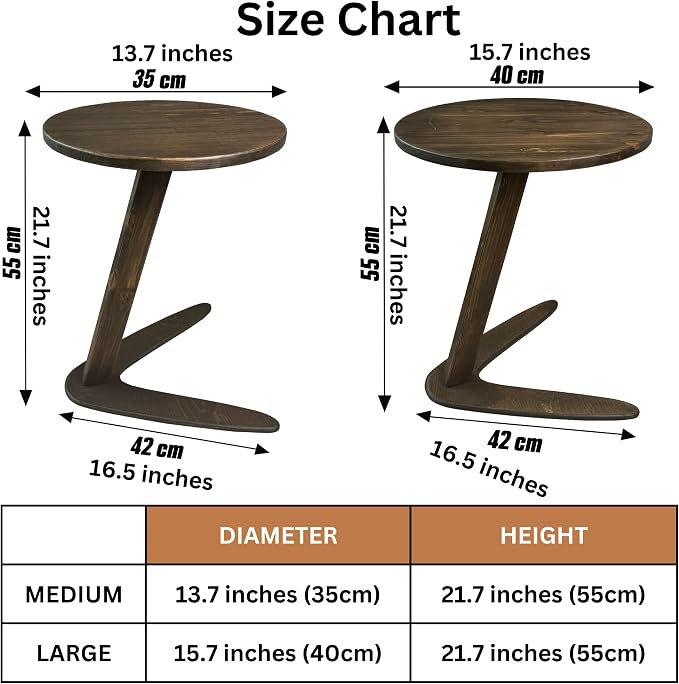 C-Shaped Handmade End Table, Side Table - Image 6