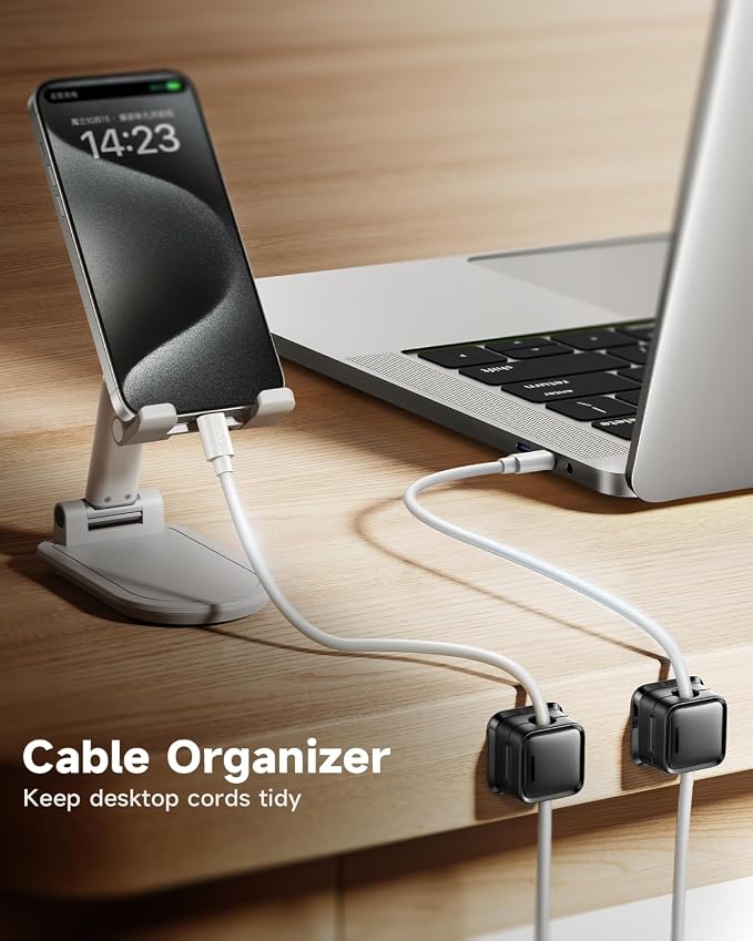 Cord Organizer Holder, 8 Pack Magnetic Desk Cable Clips Management, Hide Phone - Image 5