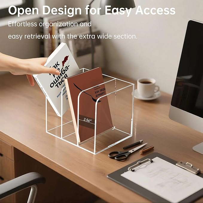 Acrylic Desk Organizer Book Organizer, Magazine File Holder, Vertical File - Image 5