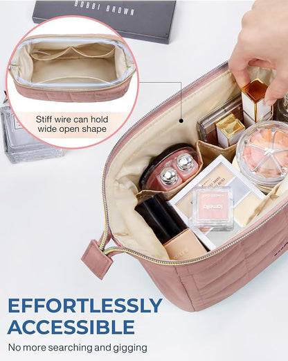 BAGSMART Makeup Bag Travel Toiletry Bag, Puffy Padded Make Up Bags - Image 5