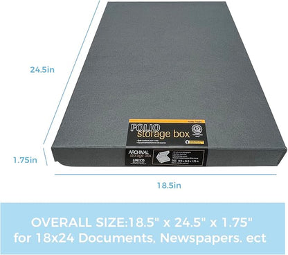 Lineco Clamshell Archival Storage Box, 18.5x24.5x1.75 Inch, Organize and Store - Image 2