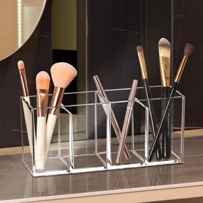 Amazing Abby - Glamour - Acrylic 4-Compartment Makeup Organizer, Transparent - Image 4