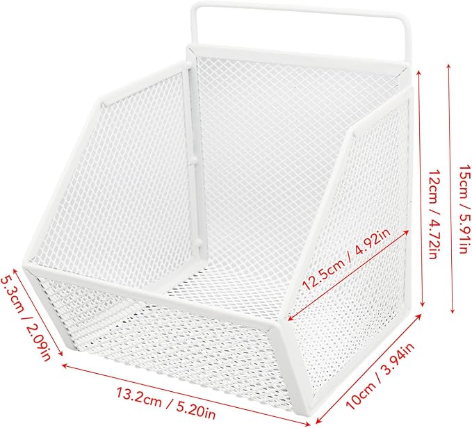 13.2x10x15cm Wall Hanging Baskets, Metal Wire Storage Organizer - Image 3