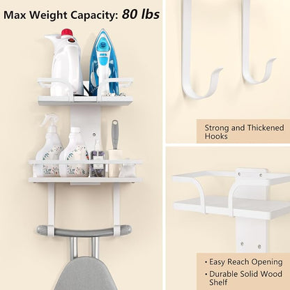 VINAEMO Ironing Board Hanger Wall Mount, 2-Layer Iron and Ironing Board Holder - Image 4