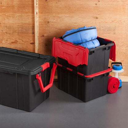 Sterilite 6-Pack 12 Gallon Hinged Lid Industrial Tote, Heavy-Duty Plastic - Image 7