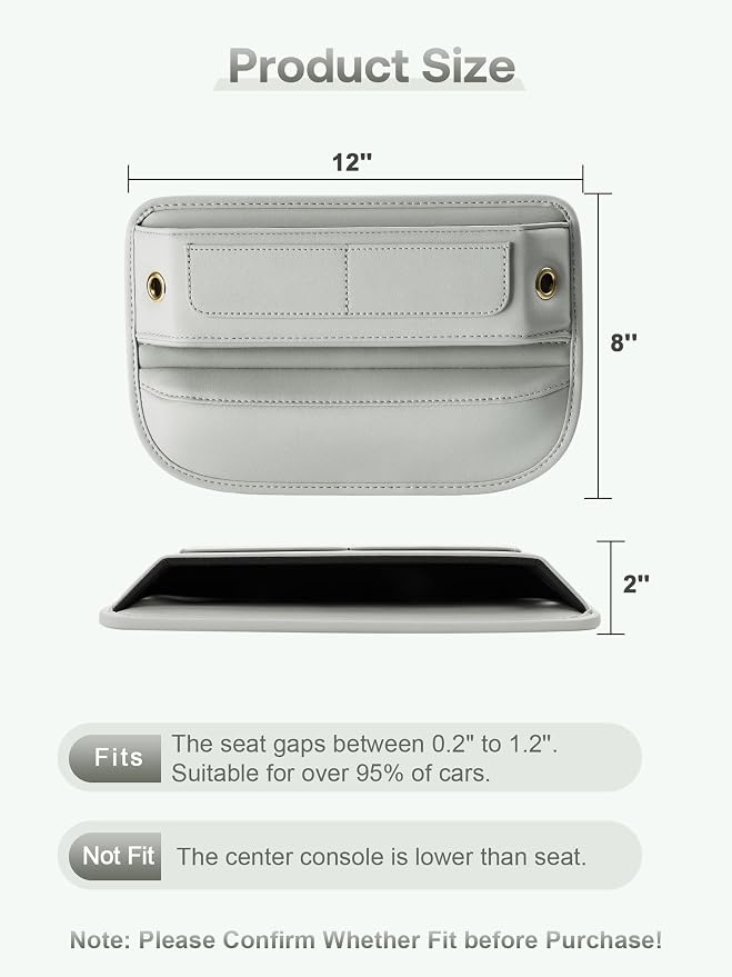 Premium Leather Car Seat Gap Filler Organizer, Universal Fit Interior Accessory - Image 6