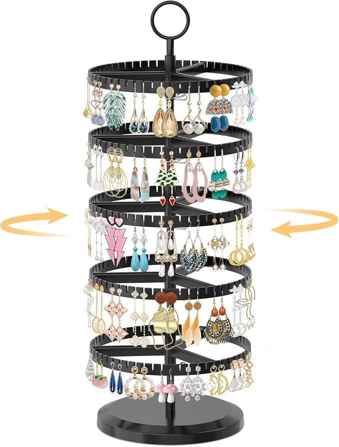EsLuker.ly Earring Holder Organizer Rotating Stud Display Tree Rack, 5 Tier | by EsLukerly
