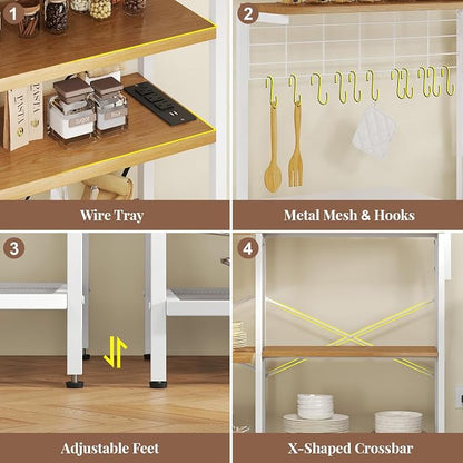 L-Shaped White Bakers Rack - Image 6
