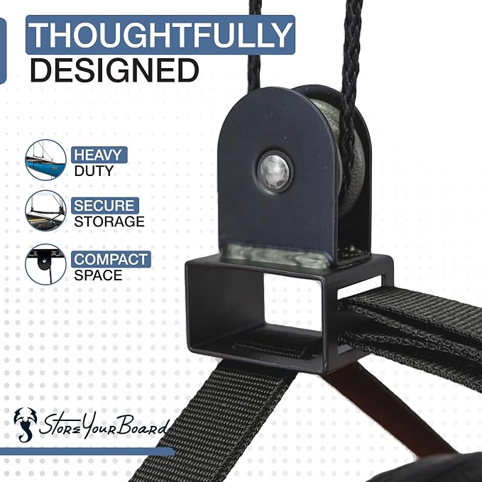 StoreYourBoard Ladder Storage Ceiling Pulley System, Garage Mount Hoist - Image 3