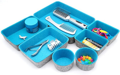 Welaxy Drawer organizers bins felt tray desk storage bins dividers small - Image 5