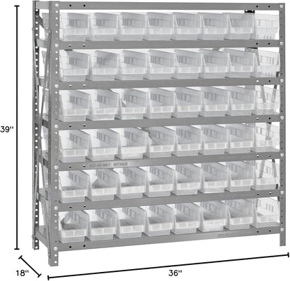 Quantum Storage Systems 1839-103CL Solid Heavy Duty 7 Shelves 48 Economy Clear - Image 2