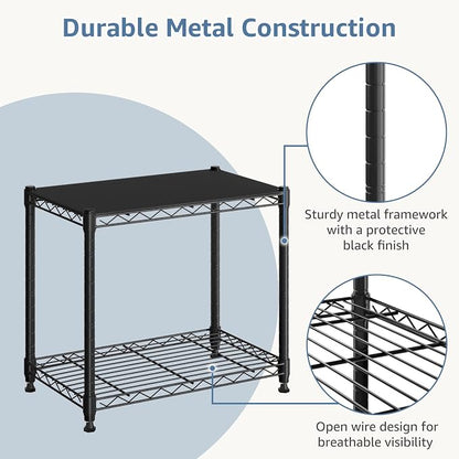 DUMOS 2-Tier Metal Wire Storage Shelves, Adjustable Standing Storage Rack Shelf - Image 5