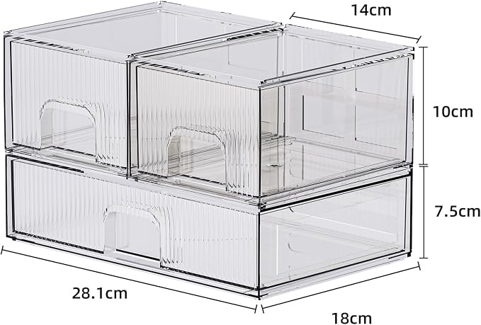 ZHIAI 3 Pack Clear Stackable Cosmetic Organizer - Image 3