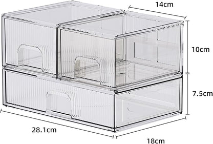 ZHIAI 3 Pack Clear Stackable Cosmetic Organizer - Image 3
