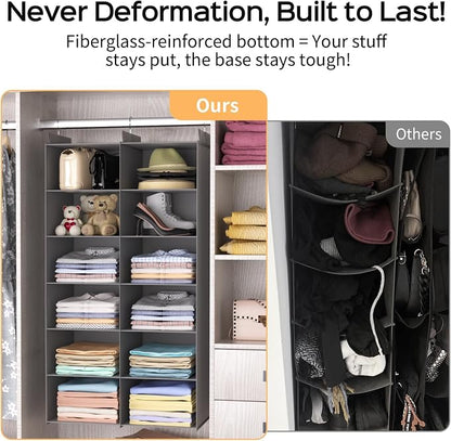 Dual-Row Hanging Closet Organizer – Foldable Clothes Storage Shelves - Image 5