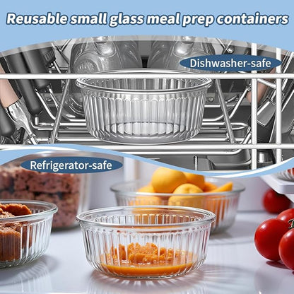 H.JSS WDJS 1.5 cup Round Glass Food Storage Containers - Image 3
