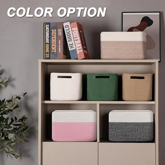 4 Pack Storage Baskets for Organizing, Woven Baskets for Shelves - Image 4