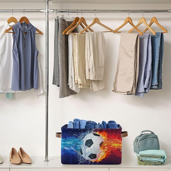 ZAZYXTJ Soccer Storage Basket for Shelves Open Storage Bin 2Pack | Foldable - Image 4