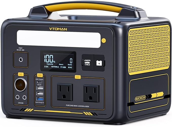VTOMAN Jump 600X Portable Power Station 600W, 299Wh Solar Generator LiFePO4 by VTOMAN
