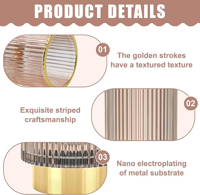 Makeup Brush Holder Organizer, Heavy Crystal Glass Brush Storage Holder - Image 2
