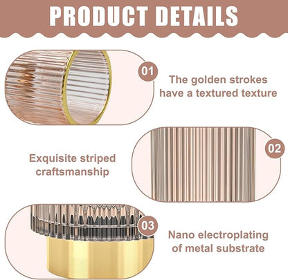 Makeup Brush Holder Organizer, Heavy Crystal Glass Brush Storage Holder - Image 2