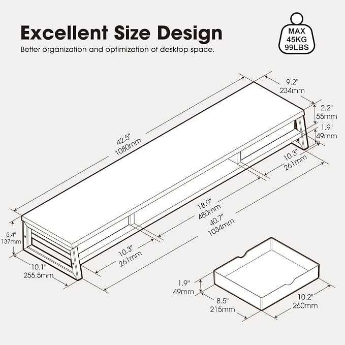 Fenge Dual Monitor Stand, Monitor Riser - Image 5