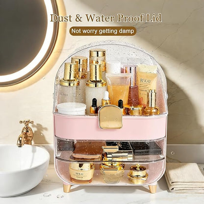 Makeup Organizer with 360 Rotating Brush Holder, Large Skincare Organizer - Image 3