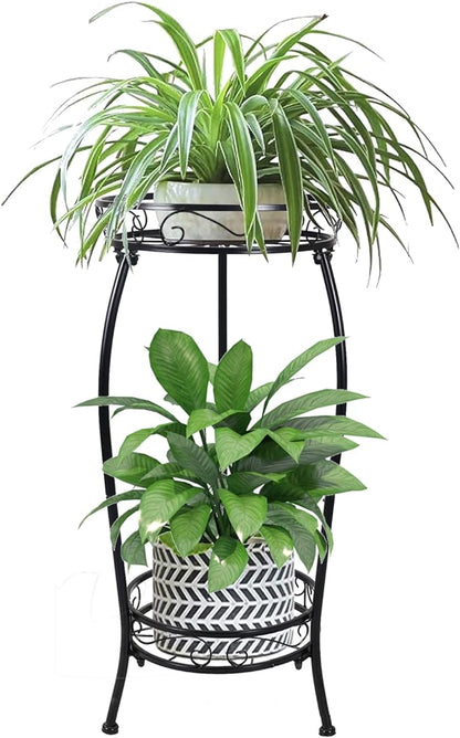 MOCORY Plant Stand Indoor Outdoor 2 Tier 25" Tall Metal Potted Holder Flower by MOCORY