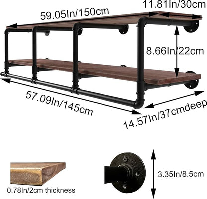 60In Industrial Pipe Clothing Rack - Image 6
