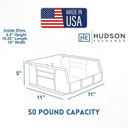 HE HUDSON EXCHANGE 11" x 11" x 5" Plastic Stackable Storage Bin - Image 3