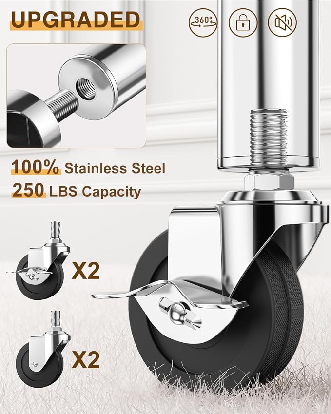 Upgraded 100% Stainless Steel Clothing Rack Load 760LBS, Heavy Duty Clothes - Image 5