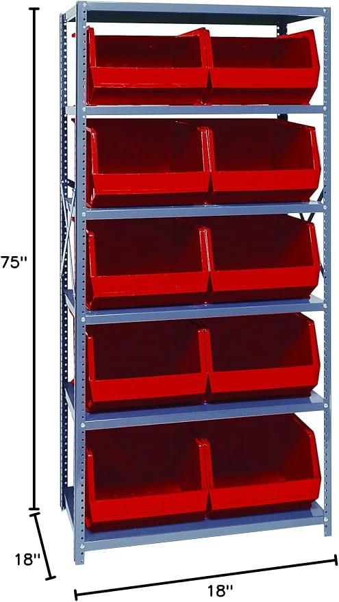 Quantum Storage Systems QSBU-270RD Giant Open Hopper Steel Shelving System - Image 2