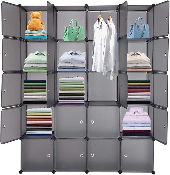 Cube Storage Organizer, 20-Cube Plastic Closet Cabinet, DIY Plastic Modular - Image 8