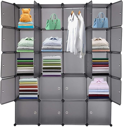Cube Storage Organizer, 20-Cube Plastic Closet Cabinet, DIY Plastic Modular - Image 8