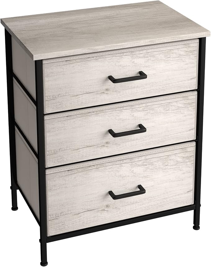 Sorbus Nightstand Dresser with 3 Faux Wood Drawers - Image 8
