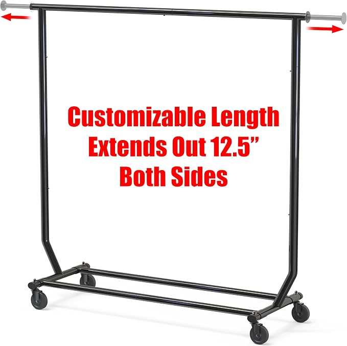 Simple Houseware Supreme Commercial Grade Clothing Garment Rack, Extendable - Image 4