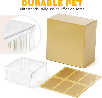 Clear Stackable Desk Organizer & Paper Clip Holder, 4 Pack - Image 5