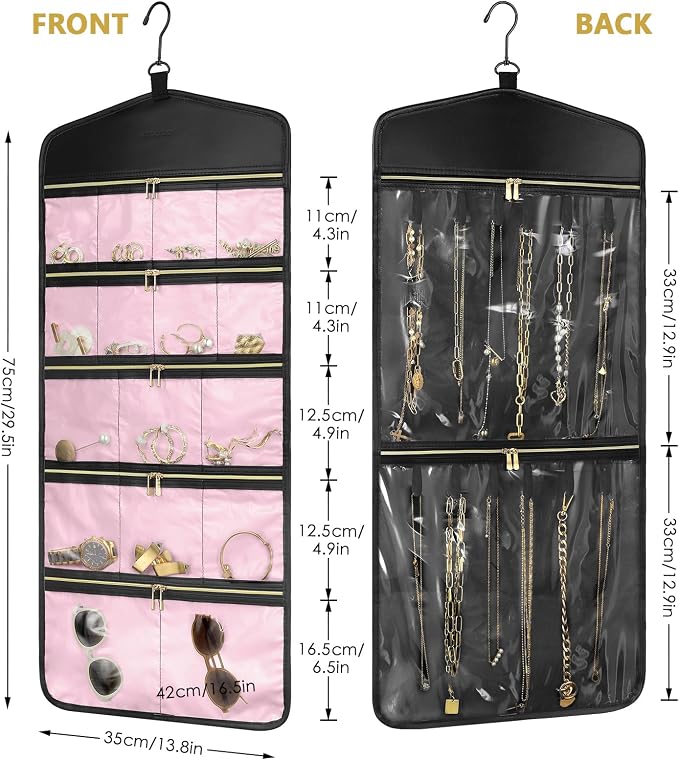 CHICECO Travel Jewelry Holder Organizer, Hanging Jewelry Organizer Storage - Image 3