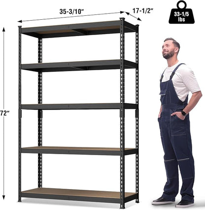 WORKPRO Shelving with MDF Board, 35-3/10”W x 17-1/2”D x 72”H, 1650LBS Load - Image 3