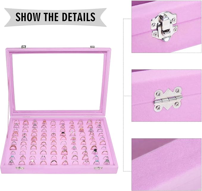 Velvet Ring Display Tray Organizer Box - Image 4