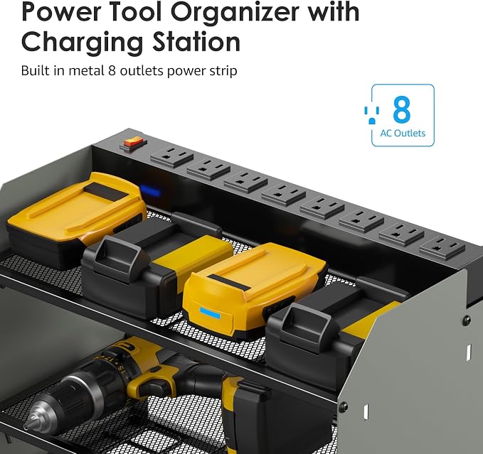 CCCEI Modular Power Tool Organizer Wall Mount Charging Station, Garage Drill - Image 2