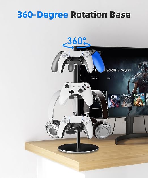 Aluminum Alloy Controller Holder 3 Layers, 360 Degree Rotation Tier, Gaming - Image 6